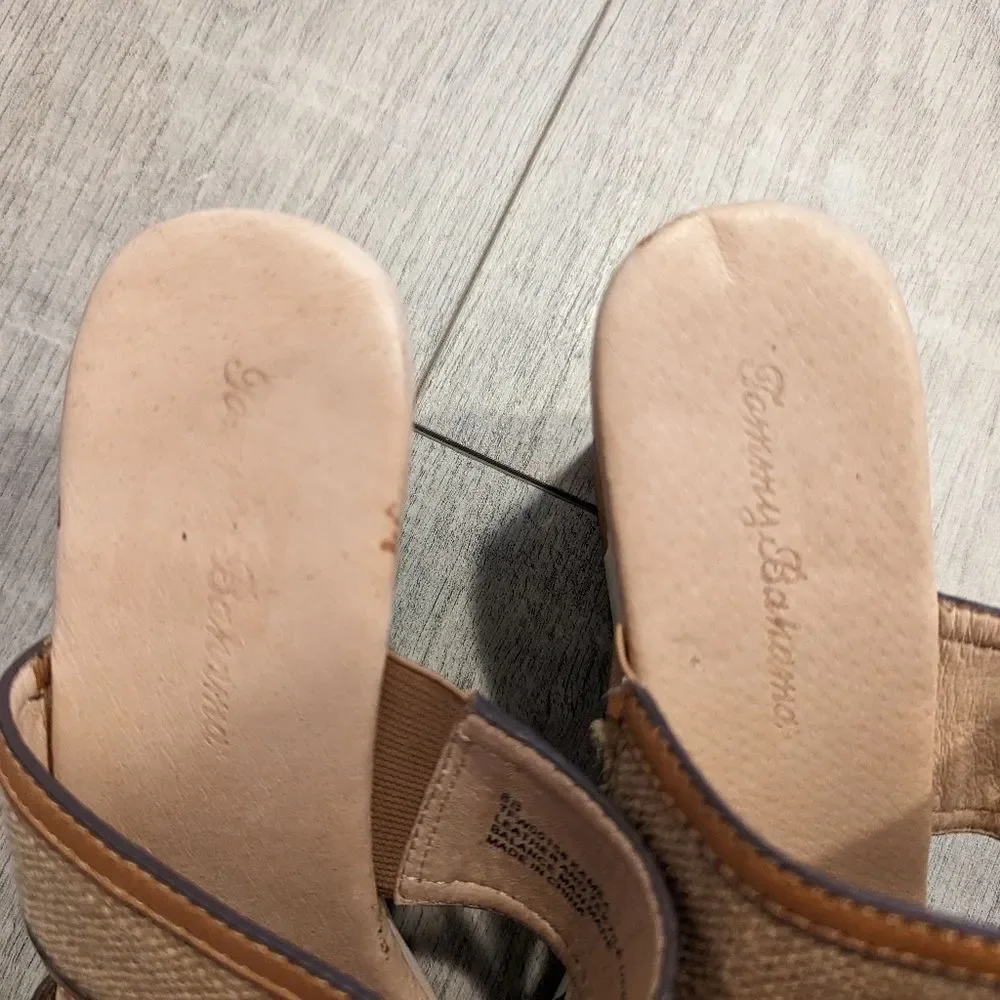 Tommy Bahama Kamea Cream Tan Wedge Sandals Size 8 B